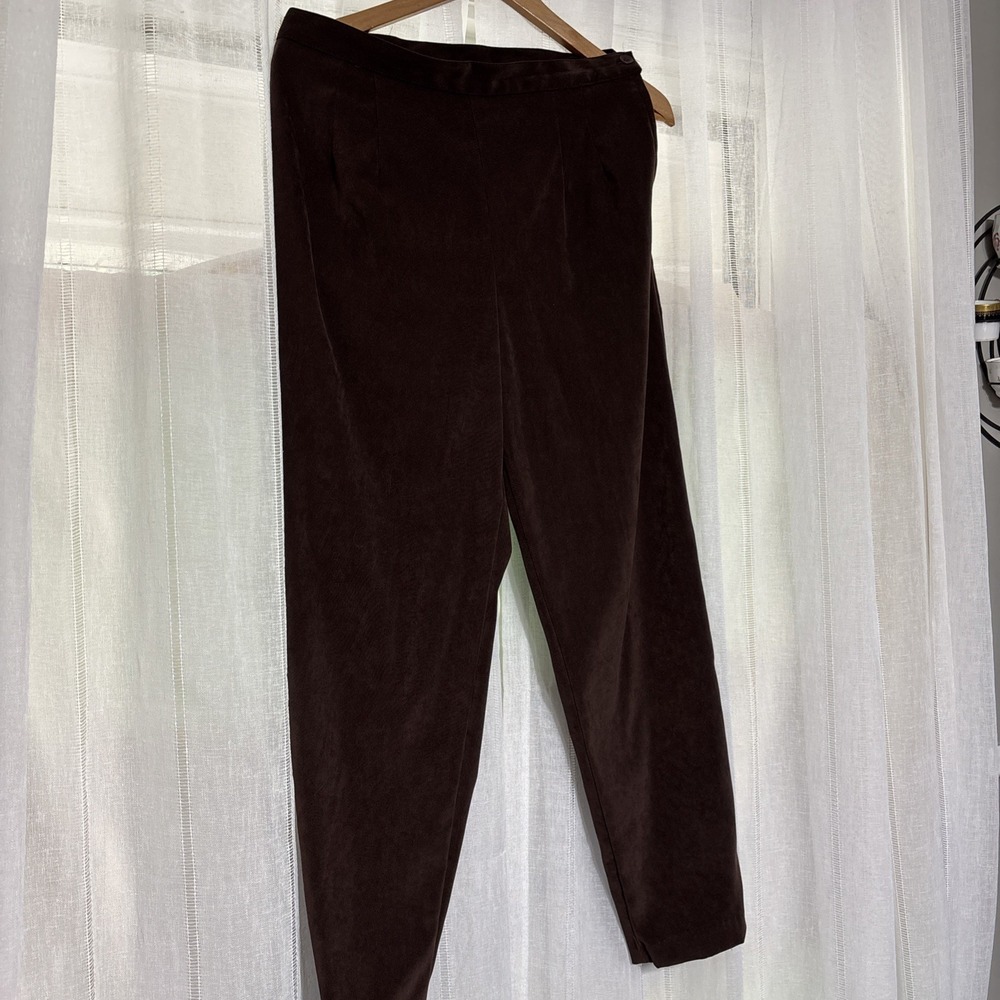Vintage Studio Pant Womens 12 Brown Slinky Made USA‎